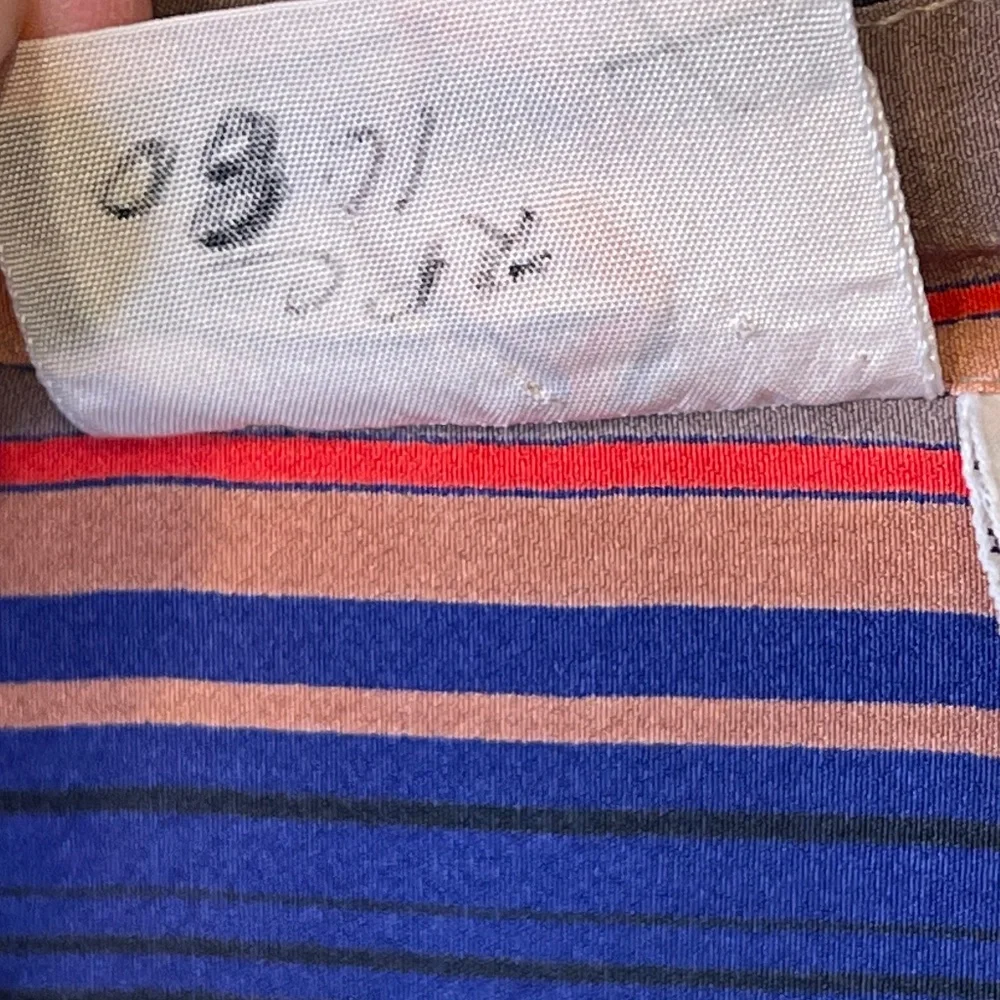 LC | VTG Retro Disco Dolaman Long Sleeve Allover Stripe Button Front Blouse - Picture 17 of 17